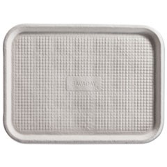 Savaday Molded Fiber Flat Food Tray, White, 12x16, 200/Carton