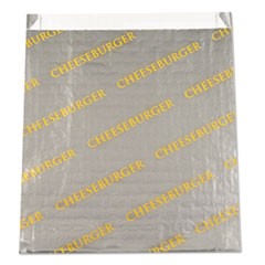 Foil/Paper Bag "Cheeseburger", 6" x 6 1/2", Silver, 1000/Carton