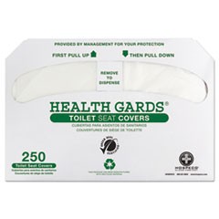 Health Gards Green Seal Recycled Toilet Seat Covers, 14.75 x 16.5, White, 250/Pack, 4 Packs/Carton