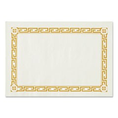 Placemats, Greek Key Pattern, Paper, Gold/White, 14 x 10, 1000/Carton