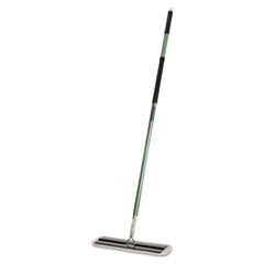 SKILCRAFT 3M Easy Scrub Flat Mop Tool, 16" Wide White Microfiber Head, 54" Green Aluminum Handle