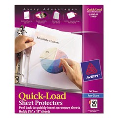 Quick Top and Side Loading Sheet Protectors, Letter, Non-Glare, 50/Box