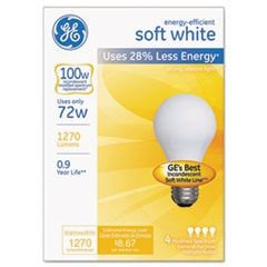 Halogen Bulb, Globe, 72 Watts, Soft White, 4/Pack