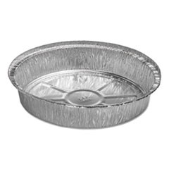 Round Aluminum Container with Lid, 48 oz, 9" Diameter x 1.66"h, Silver, 500/Carton