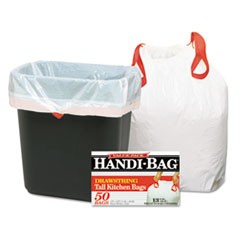 Drawstring Kitchen Bags, 13 gal, 0.6 mil, 24