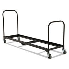 Folding Chair Cart, 25-Chair Capacity, 21" x 6 ft, Black