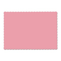 Solid Color Scalloped Edge Placemats, 9 1/2 x 13 1/2, Dusty Rose, 1000/Carton