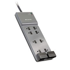 Home/Office Surge Protector, 8 AC Outlets, 6 ft Cord, 3,390 J, White