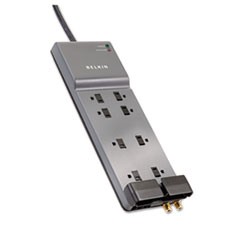 Home/Office Surge Protector, 8 Outlets, 6 ft Cord, 3550 Joules, Gray