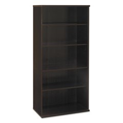 Series C Collection Bookcase, Five-Shelf, 35.63w x 15.38d x 72.78h, Mocha Cherry