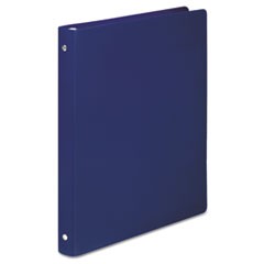 ACCOHIDE Poly Round Ring Binder, 3 Rings, 0.5" Capacity, 11 x 8.5, Dark Blue