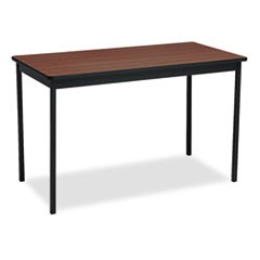 Utility Table, Rectangular, 48w x 24d x 30h, Walnut/Black