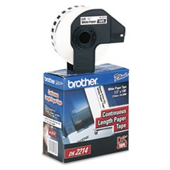 Brother 12mm (1/2") Continuous Length White Paper Label (30m/100') (1/Pkg)