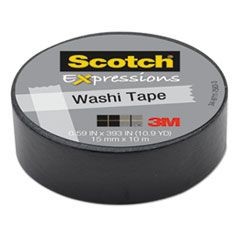 Expressions Washi Tape, 1.25" Core, 0.59" x 32.75 ft, Black