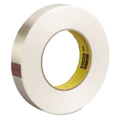 High-Strength Filament Tape, Rubber, 18mm x 55m, 3" Core, Clear