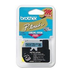 Brother 12mm (1/2") Black on Blue Non-Laminated Tape (8m/26.2') (1/Pkg)