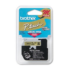 Brother 9mm (3/8") Black on Gold Non-Laminated Tape (8m/26.2') (1/Pkg)
