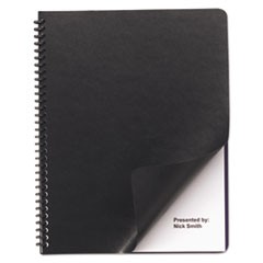 Leather Look Presentation Covers for Binding Systems, 11 x 8.5, Black, 200 Sets/Box