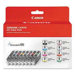 Canon (CLI-8) BK/C/M/Y/PC/PM/R/G Color Ink Combo Pack (Includes 1 Each of OEM# 0620B002, 0621B002, 0622B002, 0623B002, 0624B002, 0625B002, 0626B002, 0627B002)