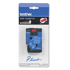 Brother 12mm (1/2") Black on Red Laminated Tape (25') (1/Pkg)