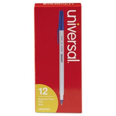 Ballpoint Pen, Stick, Fine 0.7 mm, Blue Ink, Gray Barrel, Dozen