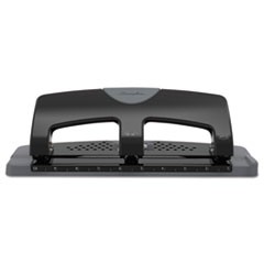 20-Sheet SmartTouch Three-Hole Punch, 9/32" Holes, Black/Gray