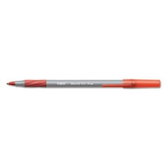 Round Stic Grip Xtra Comfort Ballpoint Pen, Easy-Glide, Stick, Medium 1.2 mm, Red Ink, Gray/Red Barrel, Dozen