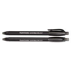 ComfortMate Ultra Ballpoint Pen, Retractable, Fine 0.8 mm, Black Ink, Black Barrel, Dozen