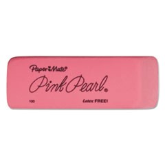 Pink Pearl Eraser, Rectangular, Medium, Elastomer, 3/Pack