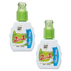 2-in-1 Correction Combo, 22 ml Bottle, White, 2/Pack