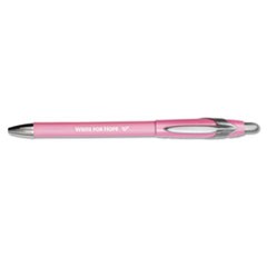 Write for Hope Edition FlexGrip Elite Ballpoint Pen, Retractable, Medium 1 mm, Black Ink, Pink Barrel, Dozen