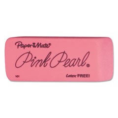 Pink Pearl Eraser, Rectangular, Large, Elastomer, 12/Box