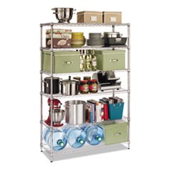 NSF Certified 6-Shelf Wire Shelving Kit, 48w x 18d x 72h, Silver