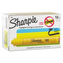 Tank Style Highlighters, Yellow Ink, Chisel Tip, Yellow Barrel, Dozen