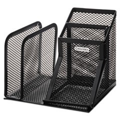 Wire Mesh Desk Organizer with Pencil Storage, 5 3/4 x 5 1/8 x 5 1/8, Black