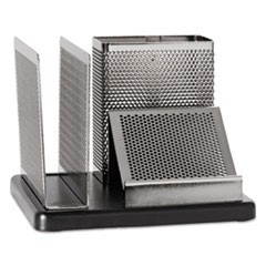 Distinctions Desk Organizer, 5 7/8 x 5 7/8 x 4 1/2, Metal/Black