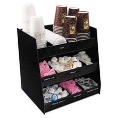 Vertical Condiment Organizer, 9 Compartments, 14.5 x 11.75 x 15, Black