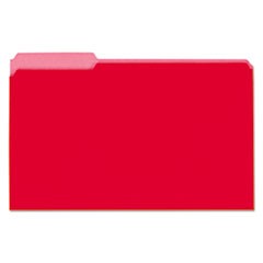 Interior File Folders, 1/3-Cut Tabs, Legal Size, Red, 100/Box