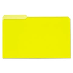 Interior File Folders, 1/3-Cut Tabs, Legal Size, Yellow, 100/Box