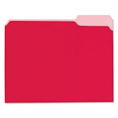 Interior File Folders, 1/3-Cut Tabs, Letter Size, Red, 100/Box