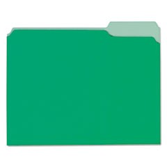 Interior File Folders, 1/3-Cut Tabs, Letter Size, Green, 100/Box