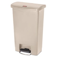 Streamline Resin Step-On Container, Front Step Style, 13 gal, Polyethylene, Beige