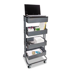 Adjustable Multi-Use Storage Cart and Stand-Up Workstation, 15.25