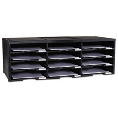 Storex Literature Organizer, 12 Section, 10 5/8 x 13 3/10 x 31 2/5, Black