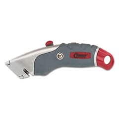 Titanium Auto-Retract Utility Knife, Gray/Red, 2 3/10