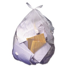 High-Density Waste Can Liners, 56 gal, 14 microns, 43" x 46", Natural, 25 Bags/Roll, 8 Rolls/Carton
