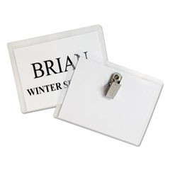 Name Badge Kits, Top Load, 4 x 3, Clear, 50/Box