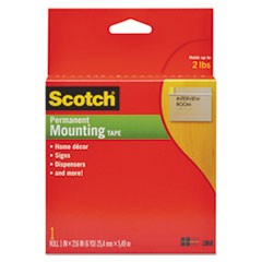 Foam Mounting Double-Sided Tape, 1" Wide x 216" Long