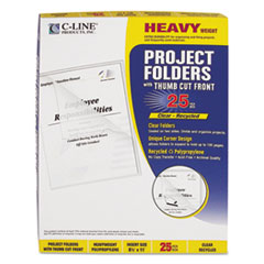 Poly Project Folders, Letter Size, Clear, 25/Box