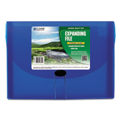 Expanding Files, 1.63" Expansion, 13 Sections, Cord/Hook Closure, 1/6-Cut Tabs, Letter Size, Blue